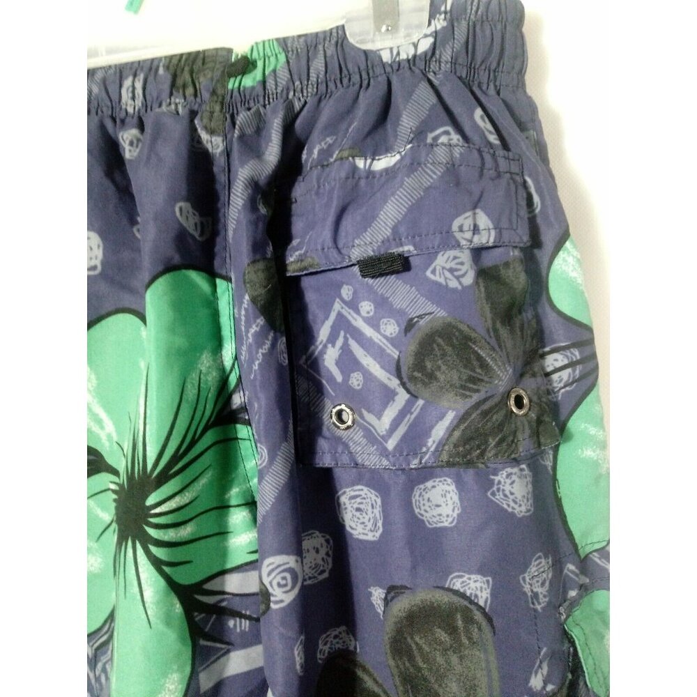 Exist Miami Men's Medium Shorts Surf Board Swimming Trunk Blue Cargo 3 pockets - Picture 7 of 12